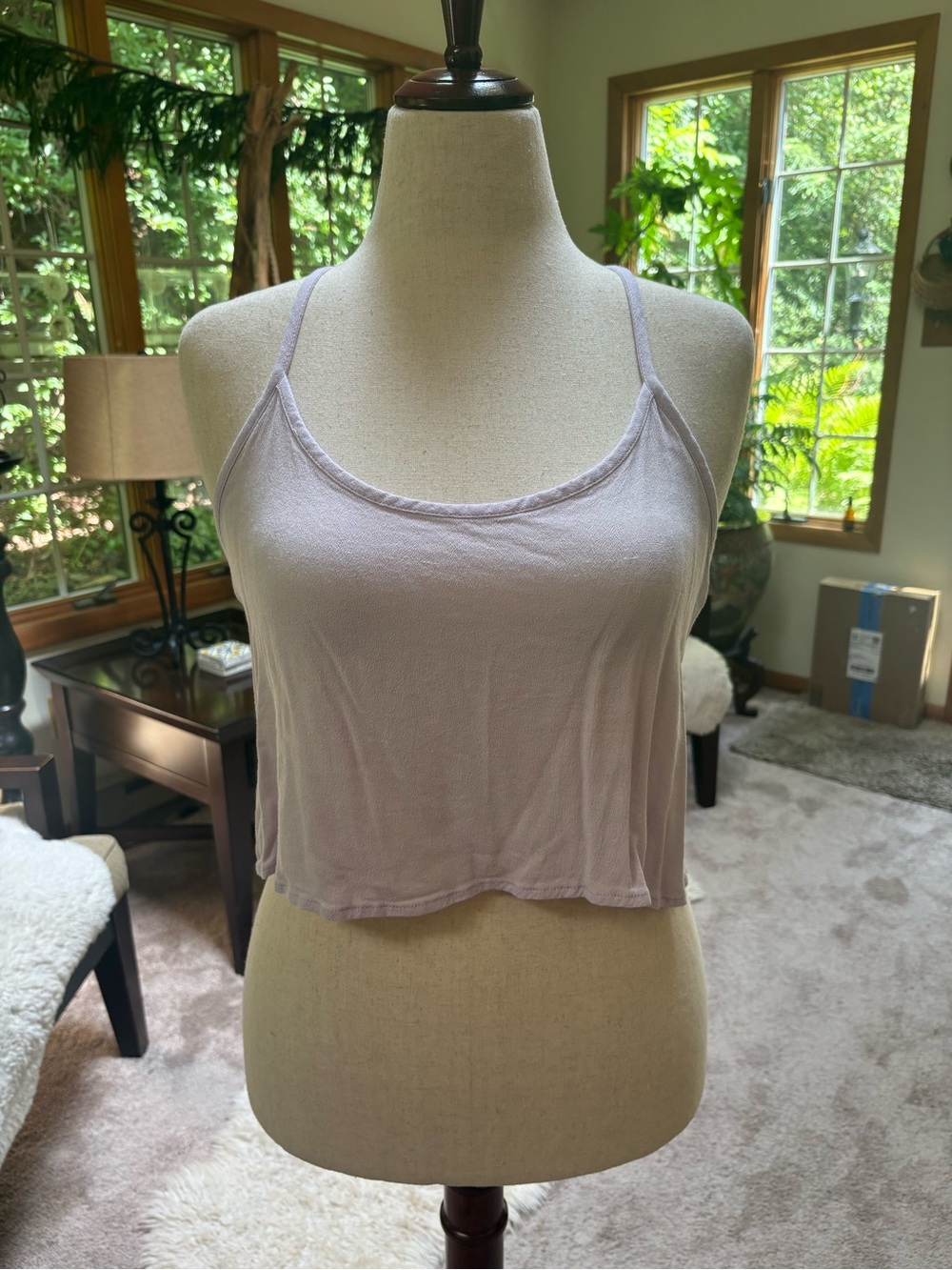 La Hearts Light Lavender Crop Cami Tank